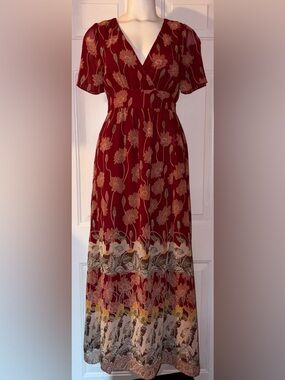 Madewell Tulip Sleeve Maxi Dress Tall Sunflowers size 2